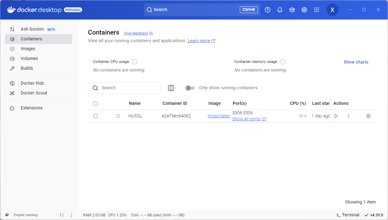 Docker Desktop界面